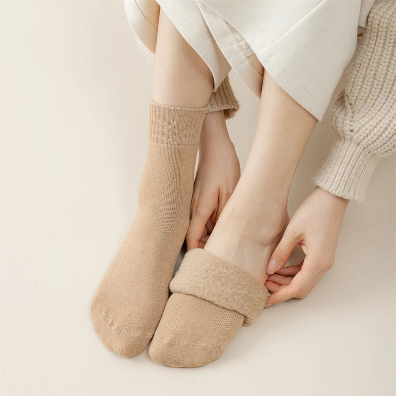 Women Socks Wool Winter Warm Socks Thick Plush Hairy Soft Postpartum Stockings Floor Sleep Socks