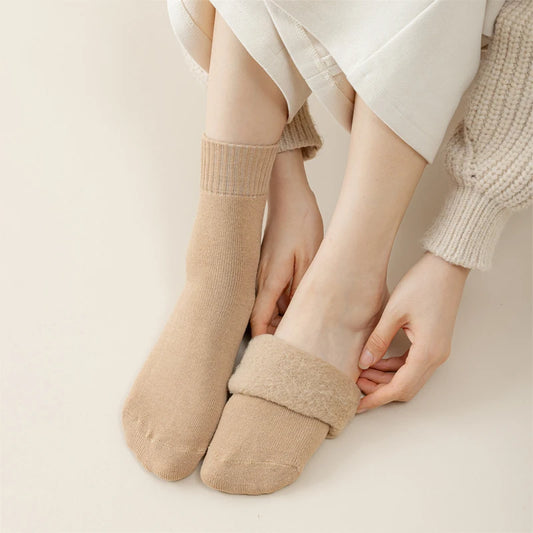 Women Socks Wool Winter Warm Socks Thick Plush Hairy Soft Postpartum Stockings Floor Sleep Socks
