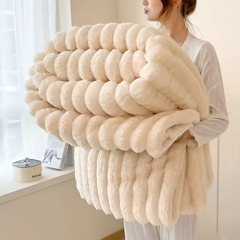 Cozy Chunky Knit Throw Blanket Season Blanket