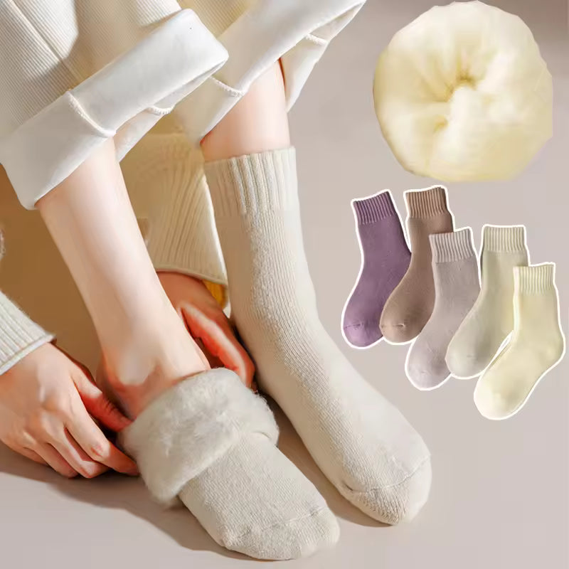 Women Socks Wool Winter Warm Socks Thick Plush Hairy Soft Postpartum Stockings Floor Sleep Socks