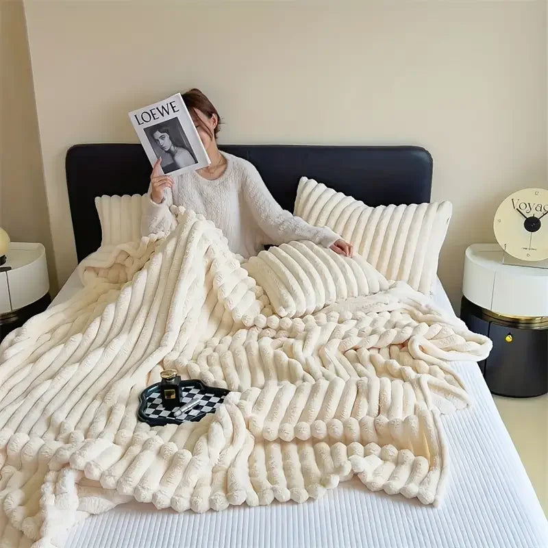 Cozy Chunky Knit Throw Blanket Season Blanket